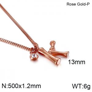 SS Rose Gold-Plating Necklace - KN91766-KFC