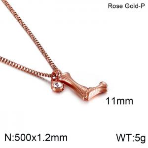 SS Rose Gold-Plating Necklace - KN91767-KFC