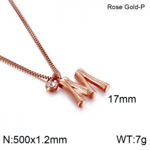 SS Rose Gold-Plating Necklace - KN91769-KFC
