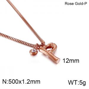 SS Rose Gold-Plating Necklace - KN91771-KFC