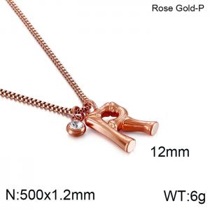 SS Rose Gold-Plating Necklace - KN91773-KFC