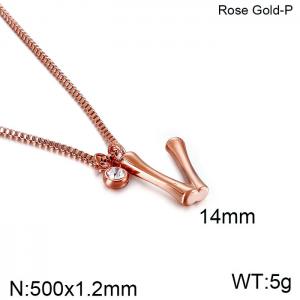 SS Rose Gold-Plating Necklace - KN91777-KFC
