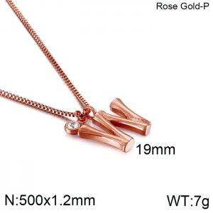 SS Rose Gold-Plating Necklace - KN91778-KFC