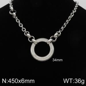 Stainless Steel Stone Necklace - KN92631-Z