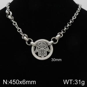 Stainless Steel Stone Necklace - KN92633-Z