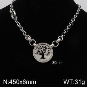 Stainless Steel Stone Necklace - KN92634-Z