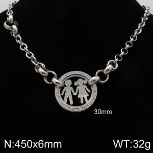 Stainless Steel Stone Necklace - KN92637-Z