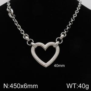Stainless Steel Stone Necklace - KN92641-Z