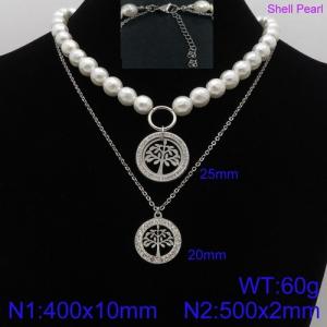 Shell Pearl Necklace - KN92643-Z