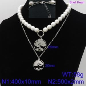 Shell Pearl Necklace - KN92644-Z