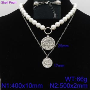 Shell Pearl Necklace - KN92646-Z
