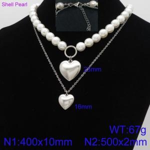 Shell Pearl Necklace - KN92647-Z