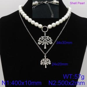 Shell Pearl Necklace - KN92648-Z