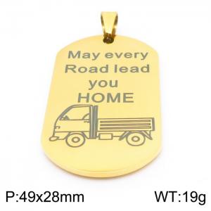 Stainless Steel Gold-plating Pendant - KP100240-Z