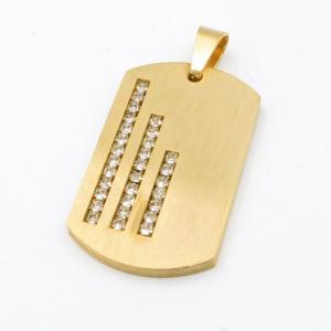 Stainless Steel Stone & Crystal Pendant - KP117164-HR