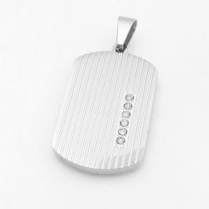 Stainless Steel Stone & Crystal Pendant - KP117901-HR