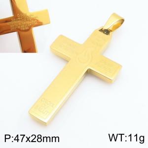Stainless Steel Cross Pendant - KP118130-GC