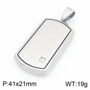 Stainless steel jewelry square plate pendant - KP119688-HR