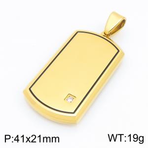 Stainless steel jewelry square plate pendant - KP119689-HR