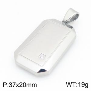 Stainless steel jewelry square plate pendant - KP119694-HR