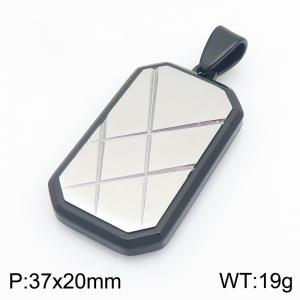 Stainless steel jewelry square plate pendant - KP119759-HR