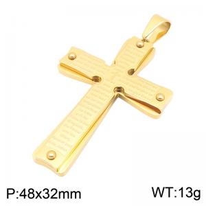 Stainless Steel Cross Pendant - KP119888-HR