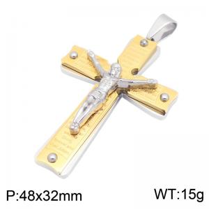Stainless Steel Cross Pendant - KP119893-HR