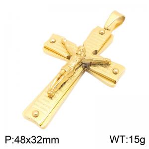 Stainless Steel Cross Pendant - KP119895-HR