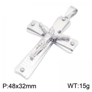 Stainless Steel Cross Pendant - KP119896-HR