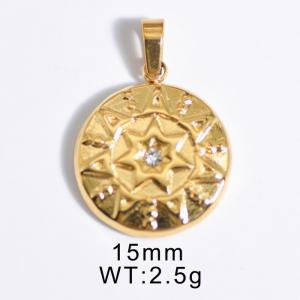 Stylish French style gold plated stainless steel star pendant - KP119962-WGYC