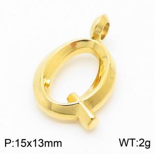 Stainless steel electroplated gold fashionable personalized letter Q pendant pendant - KP120166-Z