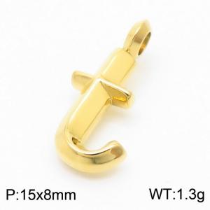 Stainless steel electroplated gold fashionable personalized letter T pendant pendant - KP120175-Z