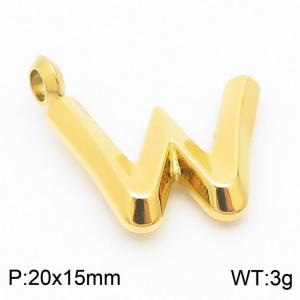 Stainless steel electroplated gold fashionable personalized letter W pendant pendant - KP120184-Z