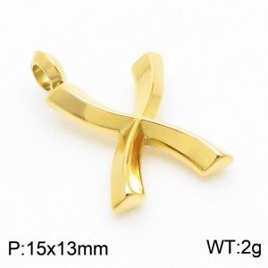 Stainless steel electroplated gold fashionable personalized letter X pendant pendant - KP120187-Z