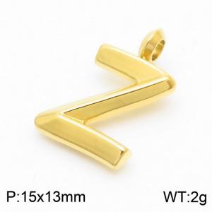 Stainless steel electroplated gold fashionable personalized letter Z pendant pendant - KP120193-Z