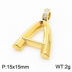 15x15mm Zirconia Balloon A Alphabet Charm Stainless Steel 304 Gold Color for Men and Womon - KP120196-Z