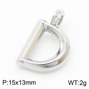 15x13mm Zirconia Balloon D Alphabet Charm Stainless Steel 304 Silver Color for Men and Womon - KP120203-Z