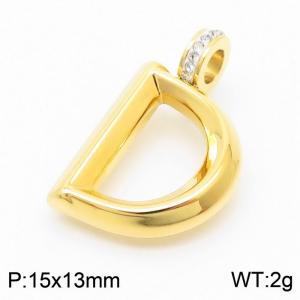 15x13mm Zirconia Balloon D Alphabet Charm Stainless Steel 304 Gold Color for Men and Womon - KP120205-Z
