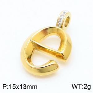 15x13mm Zirconia Balloon E Alphabet Charm Stainless Steel 304 Gold Color for Men and Womon - KP120208-Z