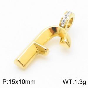 15x10mm Zirconia Balloon F Alphabet Charm Stainless Steel 304 Gold Color for Men and Womon - KP120211-Z