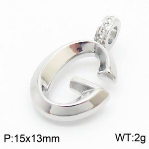 15x13mm Zirconia Balloon G Alphabet Charm Stainless Steel 304 Silver Color for Men and Womon - KP120212-Z