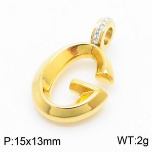 15x13mm Zirconia Balloon G Alphabet Charm Stainless Steel 304 Gold Color for Men and Womon - KP120214-Z