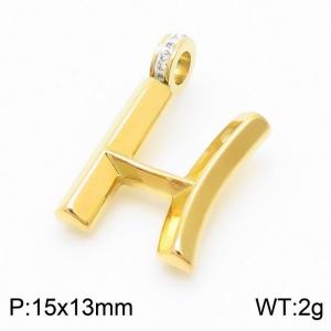 15x13mm Zirconia Balloon H Alphabet Charm Stainless Steel 304 Gold Color for Men and Womon - KP120217-Z