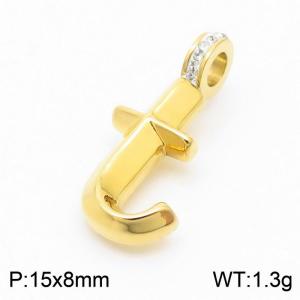 15x8mm Zirconia Balloon T Alphabet Charm Stainless Steel 304 Gold Color for Men and Womon - KP120253-Z