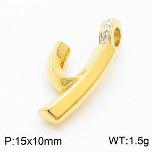 15x10mm Zirconia Balloon Y Alphabet Charm Stainless Steel 304 Gold Color for Men and Womon - KP120268-Z