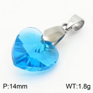 Blue Color Crystal Glass Heart Pendant For Women Jewelry - KP120291-Z