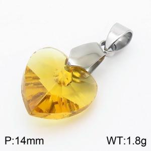Brown Color Crystal Glass Heart Pendant For Women Jewelry - KP120296-Z