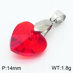 Red Color Crystal Glass Heart Pendant For Women Jewelry - KP120300-Z