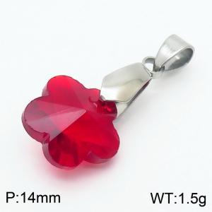 Red Color Crystal Glass flower Pendant For Women Jewelry - KP120303-Z