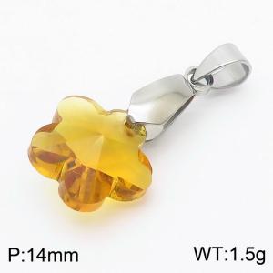 Yellow Color Crystal Glass flower Pendant For Women Jewelry - KP120304-Z